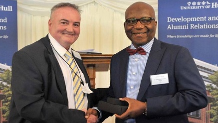 L-R: President, University of Hull Alumni Association and Honorary Graduate, Sir Paul Grant; Awardee, Dr. Alimi Abdul-Rasaq