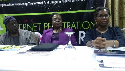 (L-r): Olawale Ige, former Minister of Communications and chairman of Nigeria Internet Group Board of Trustees; representative of Lagos State Government and Edith Udeagu, chief operating officer of the Association, during NIG 2015 conference and exhibition held in Lagos, recently.