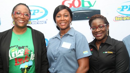 (L-r): Caroline Oghuma, public relations manager, MultiChoice Nigeria; Kofo Awonuga, financial manager, PEP and Aderoju Ope-Ajayi, channel relationship manager, MultiChoice Nigeria during MultiChoice/PEP Partnership announcement held at PEP office Allen, Ikeja, recently.