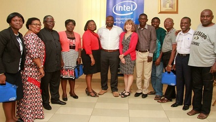 *Corporate Affairs Manager, Intel Nigeria, Babatunde Akinola; and Global Education Specialist, Intel, Shelley Shott; flanked by participants at the Intel Teacher Professional Development Training Workshop held at the Lagos Chamber of Commerce, (LCCI), Alausa Ikeja recently.