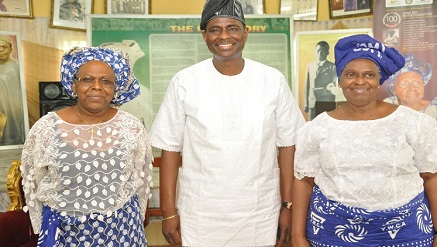 (L-r): Daughter of late Mrs. Hannah Awolowo, Ambassador Olatokunbo Awolowo Dosumu; Managing Director and Chief Executive Officer, Airtel Nigeria, Mr. Segun Ogunsanya with first daughter of late Mrs. Awolowo, Mrs. Omotola Oyediran during the condolence visit of Airtel’s CEO to the Awolowo family at their residence in Ikenne, Remo, Ogun State on Sunday.
