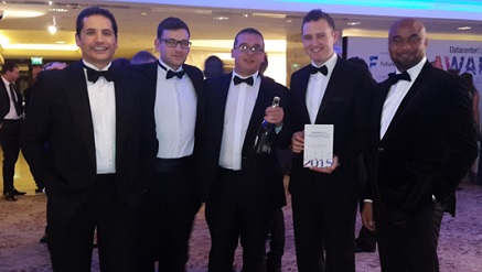 L-R, Contracts Director, BladeRoom, Sean Bailey, Sales & Marketing Director, BladeRoom, William Thornton, Business Development Director, Rack Centre, Howard Pheby, Key Accounts Manager, BladeRoom, Edward Dusting, Director of Operations,