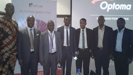(L-r): Frank Mordi, Finance & Performing Unit, Sterling Bank; Bimbo Abioye, group managing director, Fintrak Software Company Limited; Taiwo Atoki, finance department, Bank of Industry (BoI); Seyi Akingbade, developer; Seyi Abiri, project manager; Ladi Ipaye and Edwin Aigbogun, business development department, all from FinTrak Software Company Limited, during a presentation on enterprise resource management system (ERMS) to bank representatives in Lagos.