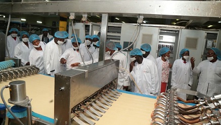 *Officials of UAC Foods Limited and press at the factory tour held at UAC Foods Limited.