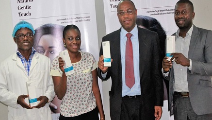 (L-r): Daniel Anim-Appiah, operations manager; Ms. Lilian Ajike, social media manager, both from Recare Limited; Mr. Charles Etuk, chief financial officer, Eunisell Limited and Mr. Kalu Uma, Finance Manager, Recare Limited at the Natures Gentle Touch Open House Event in Lagos. --
