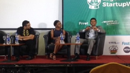 (L-r): Deepankar Rustagi, MD, Vconnect; Olamide Amosu- Head communication, Infinix Mobility; Kusha Dutta-  MD, Jumia Travel at the Lagos Startup Week 2016 held at Oriental Hotel, Lagos, recently.