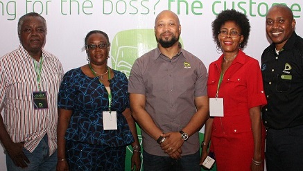 (l-r) Awosika Gbenga and Awosika Kemi , Etisalat customers; Plato Syrimis, Director, Customer Care, Etisalat Nigeria; Ogo Nweke, Etisalat Customer, and Elvis Ogiemwanye, Director, Brand and Experience, Etisalat Nigeria, at the Customer Forum held by the network in Lagos recently.