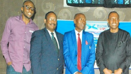 L-r: Fred Chukwuemeka Agbata; Titus Olowokere, MD, Applications Services Division, IPNX; Mr. Chris Uwaje, DG, Delta State Innovation Hub; and Greg Nnaji, Enugu State Commissioner for Science and Technology; at the recent Telecom Development Summit (TECHDEV) held in Enugu
